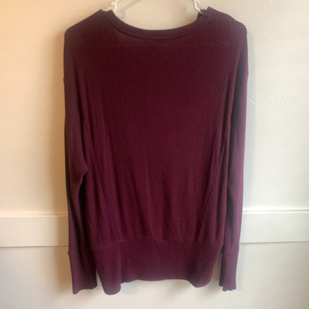 Express Maroon Ribbed Wide Neck Sweater - Picture 2 of 4
